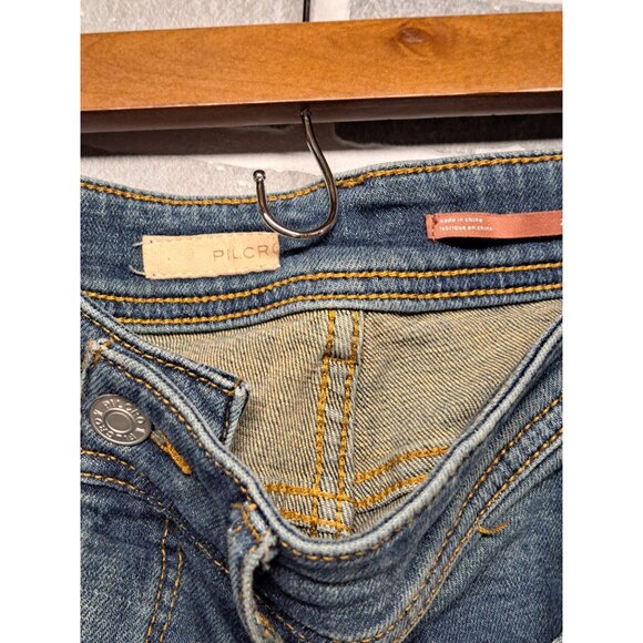 Anthropologie Pilcro Womens Slim Boyfriend  Blue Denim Distressed Jeans Size 26 - Picture 6 of 9